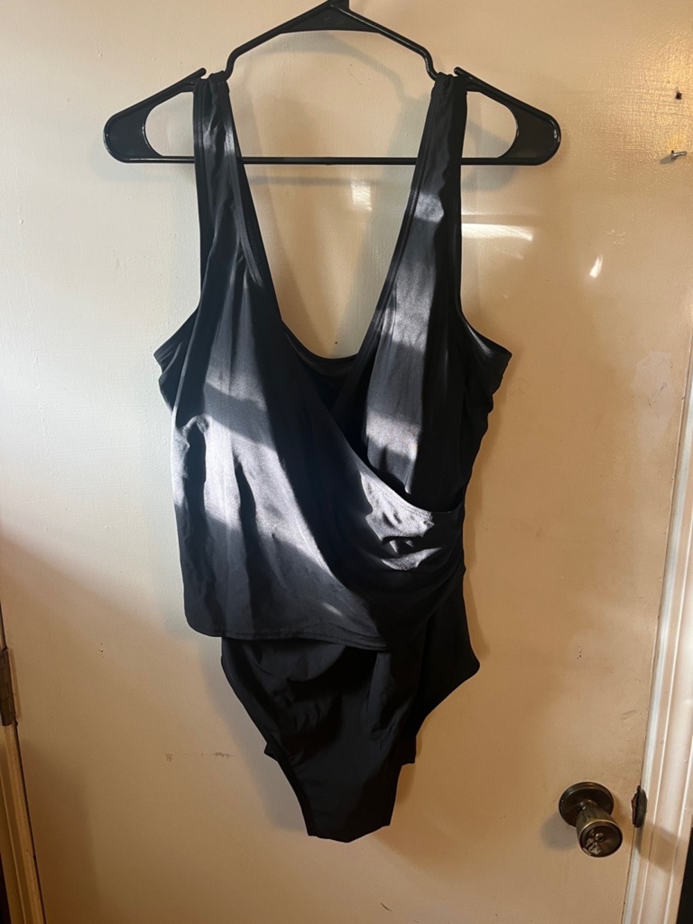 Calvin Klein Black Draped One-Piece Swimsuit (L) 🖤